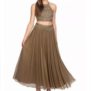 Free People Dew Drop Beaded Embellished Chiffon Maxi Skirt 2